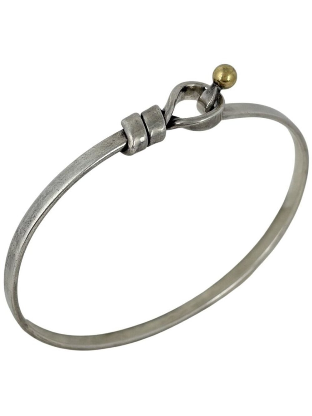 Tiffany & Co Hook Eye Bangle Bracelet Love Knot 925 Sterling Silver